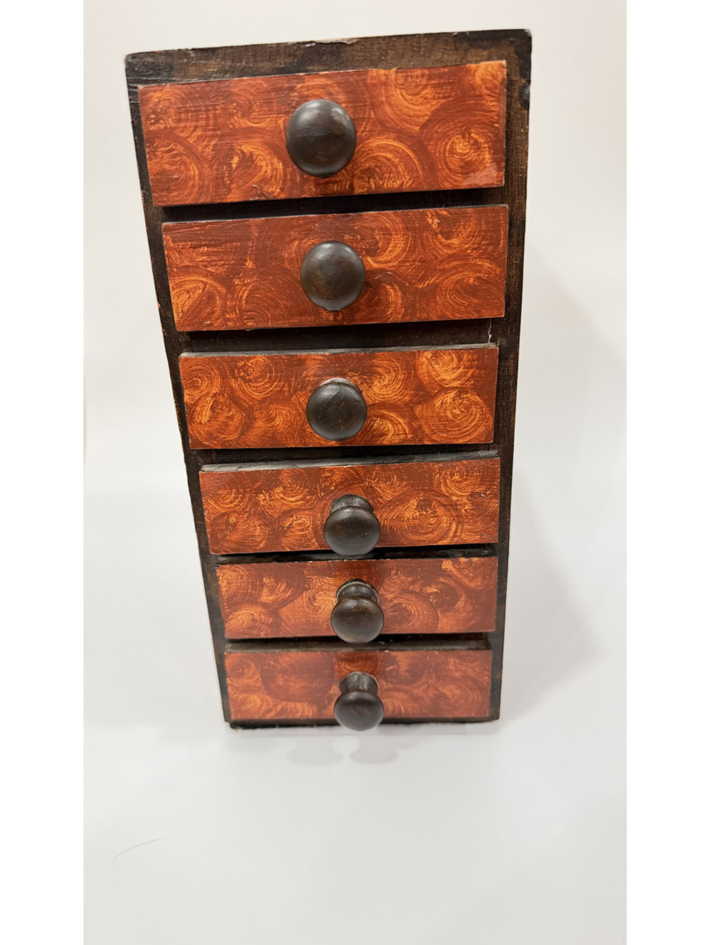 Vintage Handmade Wooden Jewelry Box With Five Drawers Jewelry Storage Box